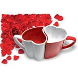  Romantični skodelici rdeče-bela SRČEK