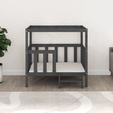 Krevet za pse sivi 105,5 x 83,5 x 100 cm od masivne borovine | Eponuda.ba