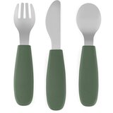 Petite&Mars Take&Match Stainless Steel Cutlery Set pribor za otroke Misty Green 12m+ 3 kos | Shoptok.si