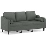  Kavč trosed z blazinami temno siv 180 cm blago | Shoptok.si