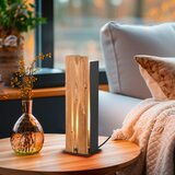  Namizna svetilka z lesenim senčilom v črni in naravni barvi (višina 40 cm) Karuni – | Shoptok.si