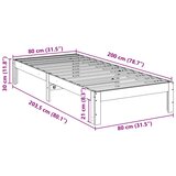  Okvir kreveta bez madraca Vosak smeđi 80x200 cm od borovine | shoptok.hr