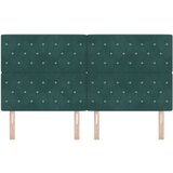 vidaXL Vzglavje Kristalni Gumb Tapecirano Temno Zeleno 180 cm Žamet, (22080614) | Shoptok.si