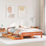 Maison Chic Posteljni okvir - Dvoposteljna postelja - Zakonska postelja brez vzmetnice voščeno rjav 140x190 cm borovina-J13384, (21760150) | Shoptok.si