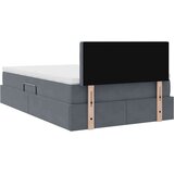 vidaXL Krevet S LED lampica s pohranom Tamno siva 120 x 200 cm Baršun | shoptok.hr