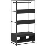 vidaXL Garderobna omara črna 90x50x180 cm inženirski les | Shoptok.si