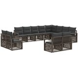 vidaXL Vrtna sedežna garnitura 12 pcs Siva poli ratan, (5000271018) | Shoptok.si