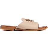 Shelvt Stylish beige women's flip flops | shoptok.hr