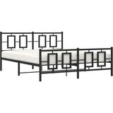  Metalni okvir kreveta uzglavlje i podnožje crni 150x200 cm | shoptok.hr