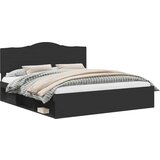  Konstrukcija postelje Črna 200 x 200 cm Masivno borovo les, (5000102391) | Shoptok.si