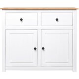 Maison Chic Komoda - Predalnik bela 93x40x80 cm trdna borovina Panama Range, (21720028) | Shoptok.si