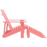  Vrtni dvosjed Adirondack od jelovine s otomanom ružičasti | shoptok.hr