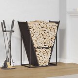  Stalak za drva crni 69,5x35x81 cm hladno valjani čelik | shoptok.hr