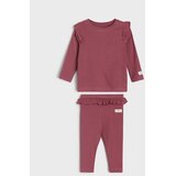 Sinsay Pamučni komplet: bluza i hlače s volanima | shoptok.hr