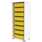 Hanah home Višenamenska komoda Cara 8N, 45.5 x30 x109 cm, Bijelo-žuta | Eponuda.ba