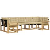 vidaXL Zunanja garnitura za sedenje z blazino 7 pcs Bela in bež, (5000281203) | Shoptok.si
