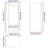 Viseći ormarić s policom Zidne Riga Siva Sonoma 40 x 31 x 80 cm | shoptok.hr