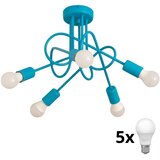  LED dečiji plafonski luster OXFORD 5xE27/15W/230V plavi | Eponuda.com