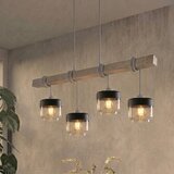 Brilagi Luster na sajli WOOD GLASS 4xE27/60W/230V borovina/siva/dimljeno braon | Eponuda.com