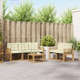  Set vanjskih sofa 6 kom. Bijela i krem Smeđa 59 x 59 x 37 cm | shoptok.hr