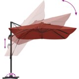  Kantilever Roma suncobran s LED-icama Terracotta 352x251x265 cm Aluminij | shoptok.hr