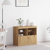 vidaXL Sideboard Hrastovina Konstruirano drvo, Staklo Srednji Sideboard Cijene