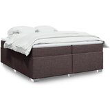 vidaXL Box spring postelja z vzmetnico temno rjav 200x200 cm blago Cene
