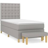 Maison Chic Box spring postelja - Vzmetna postelja z vzmetnico svetlo siva 90x190 cm blago SL13340, (21901591) Cene