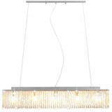  Stropna svjetiljka s kristalnim perlama srebrna 104 cm E14 | shoptok.hr