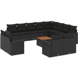 vidaXL 13-dijelni set vrtnih sofa s jastucima poliratan crni | shoptok.hr