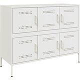 vidaXL Komoda bela 100,5x39x79 cm hladno valjano jeklo, (21274207) Cene