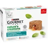 + 1 gratis! 4 x Gourmet Nature's Creations - Gravy Heart: Morska riba; piletina; bakalar; govedina (4 x 12 x 85 g)