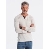 Ombre HENLEY men's neckline longsleeve - light grey | Shoptok.si