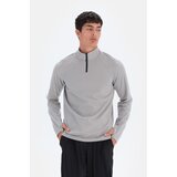 Dagi Light Gray Men's Zipper Collar Sweatshirt Cene