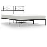  Metalni okvir za krevet s uzglavljem crni 120x200 cm | shoptok.hr