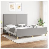  Posteljni okvir z vzglavjem svetlo siv 180x200 cm blago | Shoptok.si