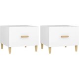 vidaXL Klubske mizice 2 kosa bele 50x50x40 cm inženirski les, (21013879) | Shoptok.si