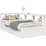 vidaXL Krevet s regalom z knjige bez madraca bijeli 100x200cm borovina Cijene
