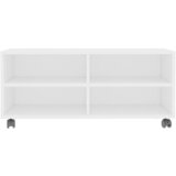 TV ormarić s kotačima bijeli 90 x 35 x 35 cm konstruirano drvo | shoptok.hr