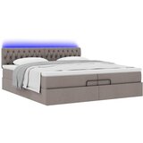  Otomanski okvir kreveta s madracima smeđesivi 200x200cm tkanine | shoptok.hr