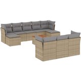 vidaXL 11-dijelni set vrtnih sofa od poliratana s jastucima bež | shoptok.hr