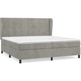 The Living Store Box spring postelja z vzmetnico svetlo siva 200x200 cm žamet - Box Spring Postelja, (21492609) | Shoptok.si