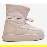 Boto Women's Snow Boots With Ornamental Lacing Light Beige Siracna | Shoptok.si