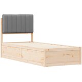  Krevetni okvir s tapiciranim uzglavljem Svijetlo siva Svjetlosiva 205.5 x 85.5 x 93 cm | Shoptok.si