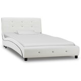 vidaXL Posteljni okvir belo umetno usnje 90x200 cm Cene
