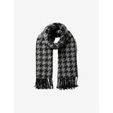 Pieces Grey-Black Patterned Scarf Pyron - Women Cene