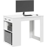  Stol s ladicom i policom bijeli 102x62x77,5 cm izrađeno drvo | shoptok.hr