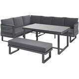 Ambia Garden jedilna lounge garnitura mrežasta prevleka, tekstilno pletivo, tkanina aluminij | Shoptok.si
