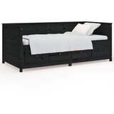  Dnevni ležaj crni 90 x 190 cm od masivne borovine | shoptok.hr