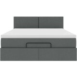 vidaXL Otomanski krevet s madracem i LED tamnosivi 140x190 cm tkanine | shoptok.hr